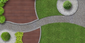 Gartenanlage von oben gesehen